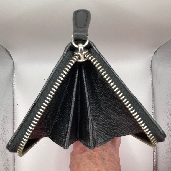 Coach Zebra-Stripe Zip Wallet — Black & Tan - Picture 7 of 12